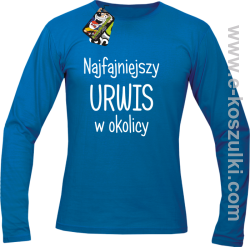 Najfajniejszy urwis w okolicy - longsleeve męski niebieski