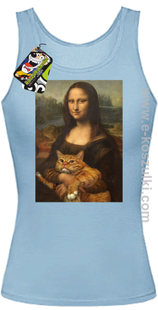 Mona Lisa z kotem - top damski 