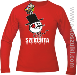 Szlachta rządzi - longsleeve męski czerwony