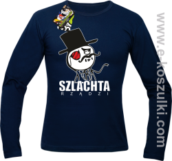Szlachta rządzi - longsleeve męski granatowy