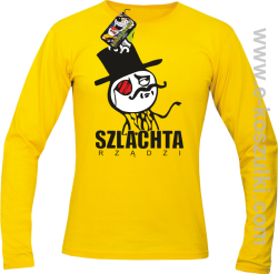 Szlachta rządzi - longsleeve męski żółty