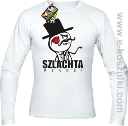Szlachta rządzi - longsleeve męski biały