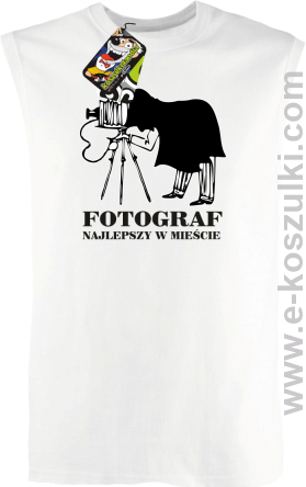 Fotograf najlepszy w mieście - bezrękawnik męski biały