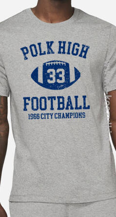 POLK HIGH 33 Football 1966 City CHAMPIONS- koszulka męska