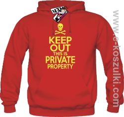 Keep Out this is private property - bluza z kapturem - czerwony