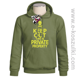 Keep Out this is private property - bluza z kapturem - khaki