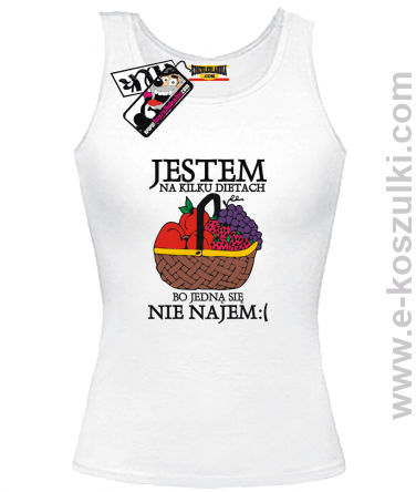 Jestem na kilku dietach - top damski - biały