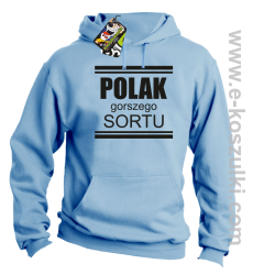 POLAK gorszego sortu - bluza z kapturem błękitna