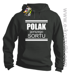 POLAK gorszego sortu - bluza z kapturem  szara