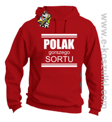 POLAK gorszego sortu - bluza z kapturem czerwona