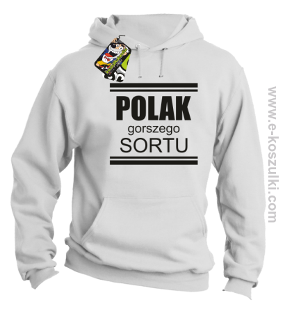 POLAK gorszego sortu - bluza z kapturem  biała