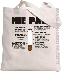 Nie palę bo to szkodzi zdrowiu - Eco torba biały