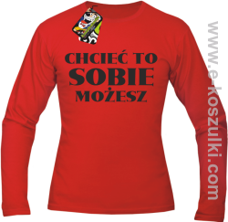 Chcieć to sobie możesz - longsleeve męski czerwony