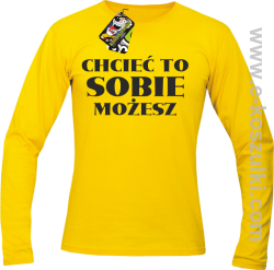 Chcieć to sobie możesz - longsleeve męski żółty