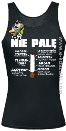 Nie palę bo to szkodzi zdrowiu - top damski czarny