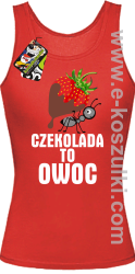 Czekolada to owoc - top damski czerwony