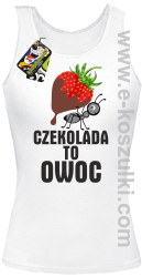 Czekolada to owoc - top damski biały