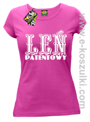Leń patentowy - koszulka damska fuchsia