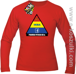 Piramida potrzeb XXI w - longsleeve męski z nadrukiem czerwony