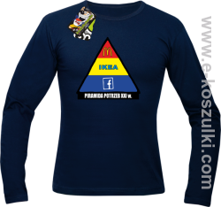 Piramida potrzeb XXI w - longsleeve męski z nadrukiem granatowy