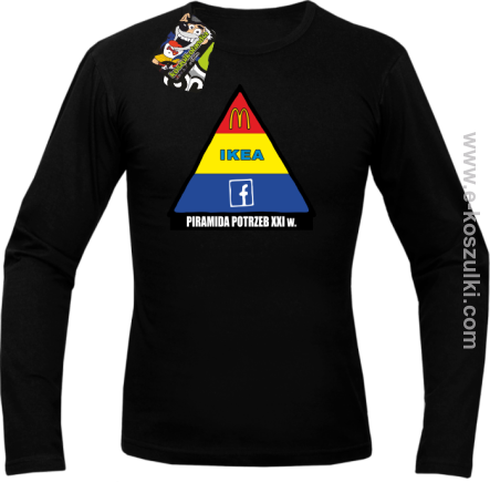 Piramida potrzeb XXI w - longsleeve męski z nadrukiem czarny