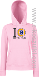 I love Bitcoin Gold - bluza damska z kapturem różowa