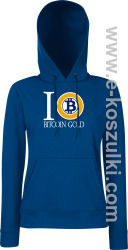 I love Bitcoin Gold - bluza damska z kapturem niebieska