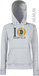 I love Bitcoin Gold - bluza damska z kapturem melanż 