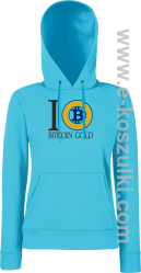 I love Bitcoin Gold - bluza damska z kapturem azure
