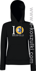 I love Bitcoin Gold - bluza damska z kapturem czarna