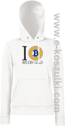 I love Bitcoin Gold - bluza damska z kapturem biała