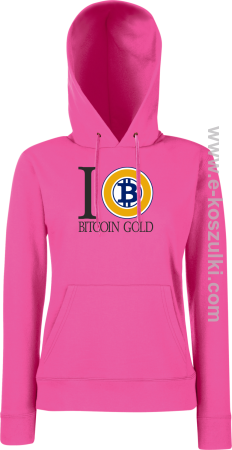I love Bitcoin Gold - bluza damska z kapturem 
