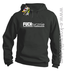 Fucktycznie - bluza z kapturem szary