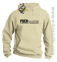 Fucktycznie - bluza z kapturem beżowy