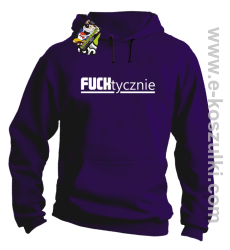 Fucktycznie - bluza z kapturem fioletowy