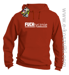 Fucktycznie - bluza z kapturem pomarańczowy