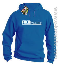 Fucktycznie - bluza z kapturem niebieski
