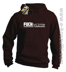 Fucktycznie - bluza z kapturem brązowy