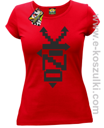 DZIK Geometric Design - koszulka damska czerwona
