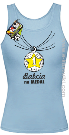 Babcia na Medal biało żółty - top damski 