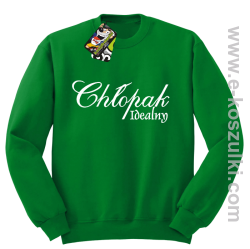 Chłopak idealny - bluza bez kaptura zielony