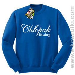 Chłopak idealny - bluza bez kaptura niebieski