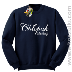 Chłopak idealny - bluza bez kaptura granatowy
