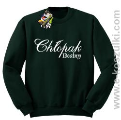 Chłopak idealny - bluza bez kaptura butelkowy