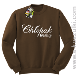 Chłopak idealny - bluza bez kaptura brązowy
