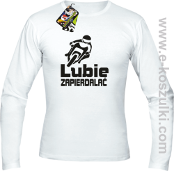 Lubie zapierdalać - longsleeve męski biały