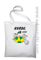 Kurde, ja latam - żółwik  - ECO torba biała