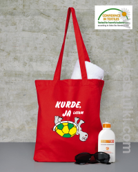 Kurde, ja latam - żółwik  - ECO torba czerwona