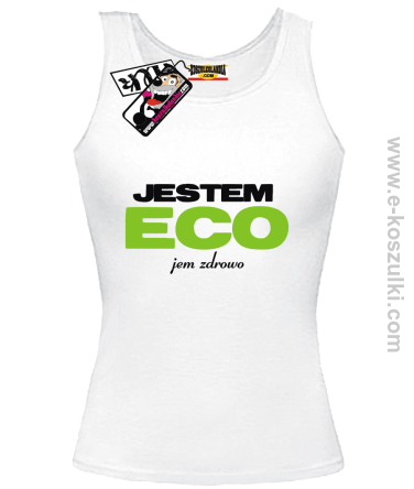 Jestem ECO - top damski - biały