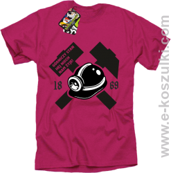 Górniczy stan niech żyje nam SYMBOL z kaskiem - koszulka męska różowa